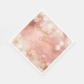 Serviette En Papier Élégant romantique Bokeh étincelant rose pâle (Coin)