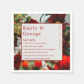 Serviette En Papier Élégant romantique Roses rouges Fun Facts Mariage (Devant)
