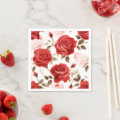 Serviette En Papier Élégant Rose aquarelle (En situation)