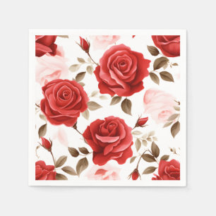 Serviette En Papier Élégant Rose aquarelle