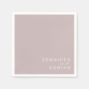 Serviette En Papier Élégant rose argent minimaliste Mariage moderne se