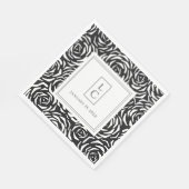 Serviette En Papier Élégant Rose Black Livre blanc Napkin (Coin)