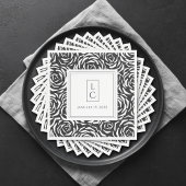 Serviette En Papier Élégant Rose Black Livre blanc Napkin