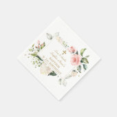 Serviette En Papier Élégant rose Blush Floral 1er Anniversaire Baptême (Coin)