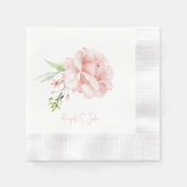 Serviette En Papier Élégant Rose Blush Mariage personnalisé (Devant)