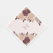 Serviette En Papier Elégant Rose Bourgogne Parties scintillant or Mari (Coin)