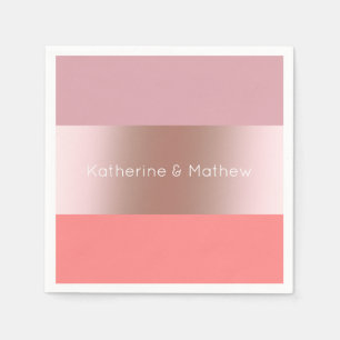 Serviette En Papier Elégant rose de poussette moderne doré rose corail