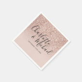 Serviette En Papier Élégant Rose de script Gold Parties scintillant Ma (Coin)