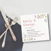 Serviette En Papier Elégant Rose de verdure simple Boho Mariage fleuri