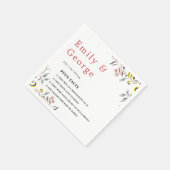 Serviette En Papier Elégant Rose de verdure simple Boho Mariage fleuri (Coin)