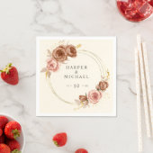 Serviette En Papier Élégant rose douce roses mariage de couronne (En situation)