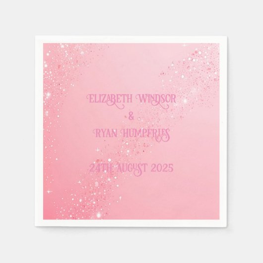 Serviette En Papier Elégant rose et blues vert design étincelant (Devant)