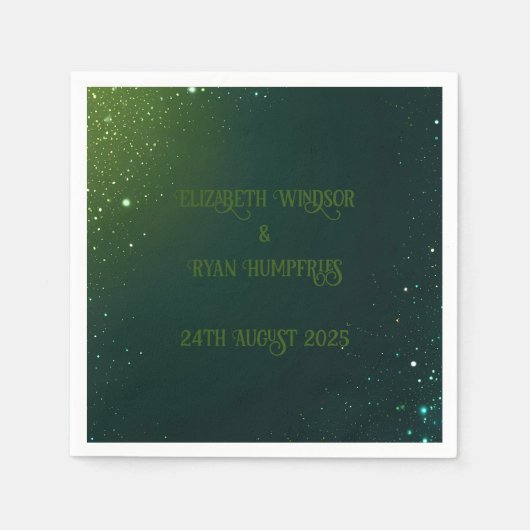 Serviette En Papier Elégant rose et blues vert design étincelant (Devant)