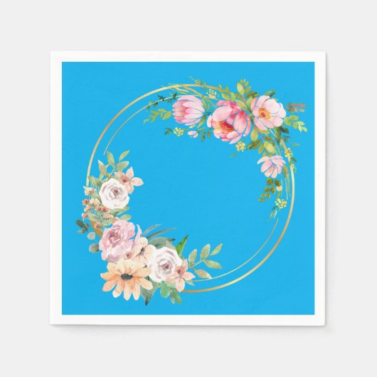 Serviette En Papier Élégant rose et or Flower papier de couronne Napki (Devant)