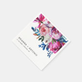 Serviette En Papier Élégant rose Floral Mariage moderne (Coin)