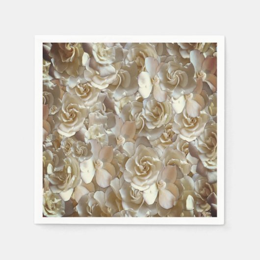 Serviette En Papier Élégant Rose floral Motif pétal (Devant)