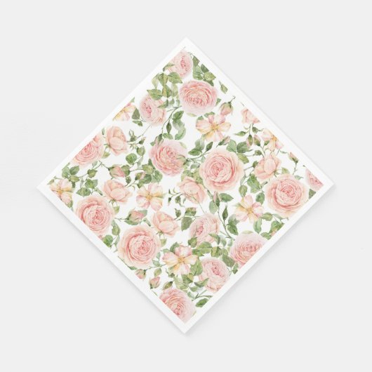 Serviette En Papier Elégant Rose Garden (Coin)