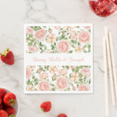 Serviette En Papier Elégant Rose Garden (En situation)