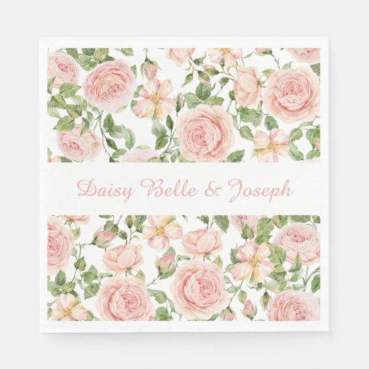 Serviette En Papier Elégant Rose Garden (Devant)
