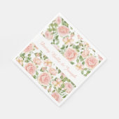 Serviette En Papier Elégant Rose Garden (Coin)