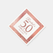 Serviette En Papier Elégant Rose Gold 50 et Fabuleux 50e anniversaire (Coin)