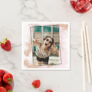 Serviette En Papier Élégant Rose Gold Graduation Party