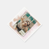 Serviette En Papier Élégant Rose Gold Graduation Party (Coin)