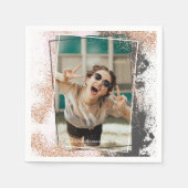 Serviette En Papier Élégant Rose Gold Graduation Party Napkins (Devant)