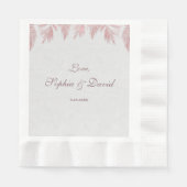 Serviette En Papier Élégant Rose Gold Palm Feuille Mariage (Devant)