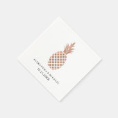 Serviette En Papier Élégant Rose  Gold Pineappy Mariage (Coin)