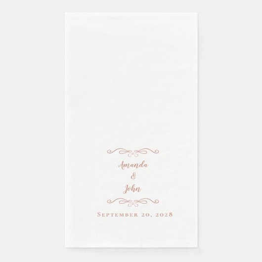 Serviette En Papier Elégant Rose Gold rose Formal Mariage Réception (Devant)