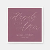 Serviette En Papier Élégant Rose Gold Script Mauve Mariage serviettes (Devant)