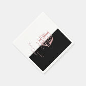 Serviette En Papier Élégant Rose Gold Split Monogramme personnalisé A (Coin)