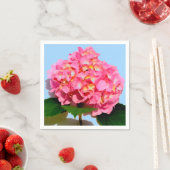 Serviette En Papier Élégant rose Hydrangea floral (En situation)