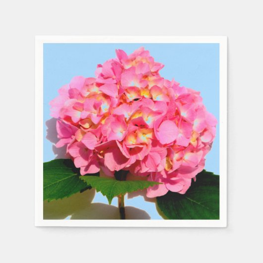 Serviette En Papier Élégant rose Hydrangea floral (Devant)