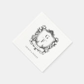 Serviette En Papier Élégant Rose Monogram Crest Mariage (Coin)