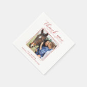 Serviette En Papier Élégant Rose photo Merci or pour animaux de compag (Coin)