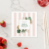 Serviette En Papier Elégant rose rayures tropicale girly nuptiale douc (En situation)