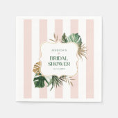 Serviette En Papier Elégant rose rayures tropicale girly nuptiale douc (Devant)