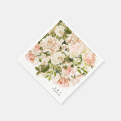 Serviette En Papier Élégant Rose Romance Mariage Table Napkins (Coin)