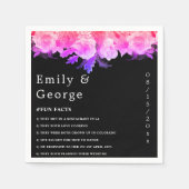 Serviette En Papier Élégant Rose romantique brillant Neon Mariage flor (Devant)