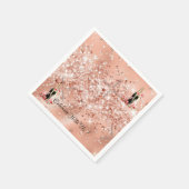Serviette En Papier Élégant Rose Rose Champagne Party Cocktail Napkins (Coin)