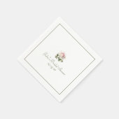 Serviette En Papier Élégant rose rose classique Fête des mariées intem (Coin)