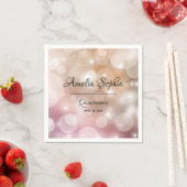 Serviette En Papier Elégant rose - Rose Gold Bokeh (En situation)