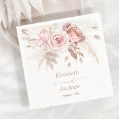 Serviette En Papier Élégant rose rose pâle Rose floral Mariage