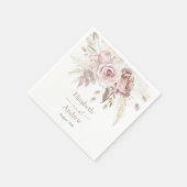 Serviette En Papier Élégant rose rose pâle Rose floral Mariage (Coin)