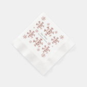 Serviette En Papier Élégant rose rose rose or Look Snowflakes Noël (Coin)