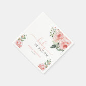 Serviette En Papier Élégant rose rose rose pâle bébé en fleurs Douche (Coin)