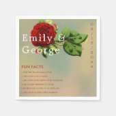 Serviette En Papier Élégant Rose Rouge Romantique Floral Fun Faits Mar (Devant)