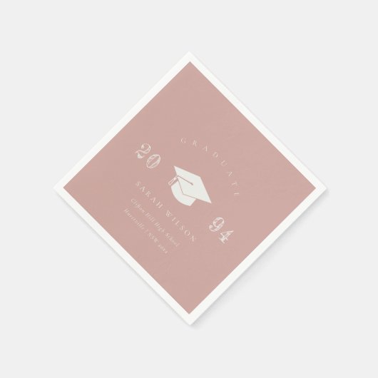 Serviette En Papier Élégant rose rousse rose pâle Minimal Graduation s (Coin)